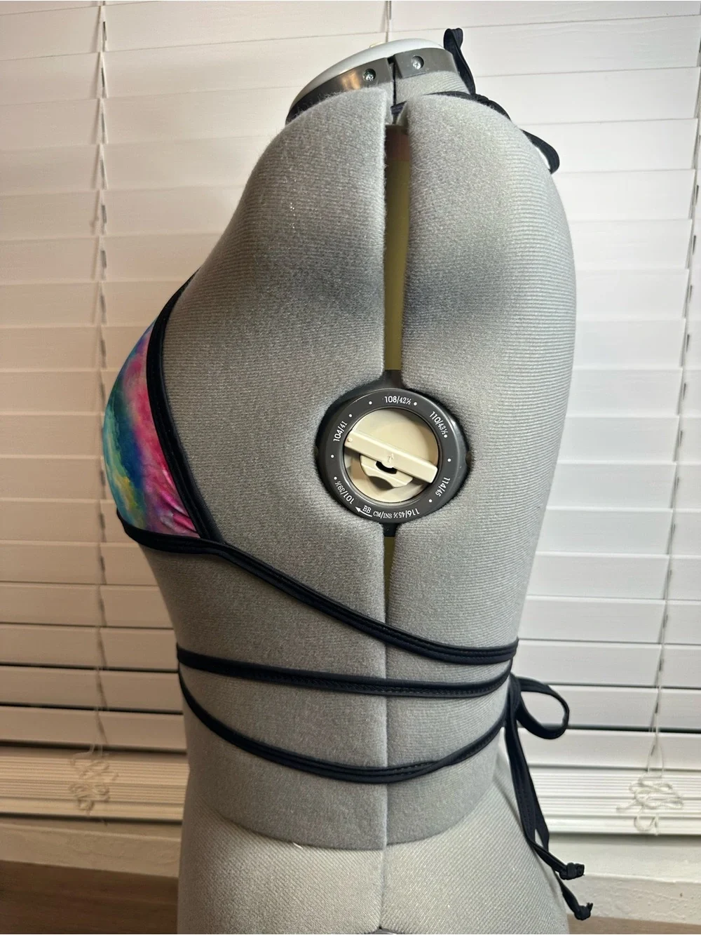 Multi-Color Tie-Dye Halter Bralette with Wrap Straps